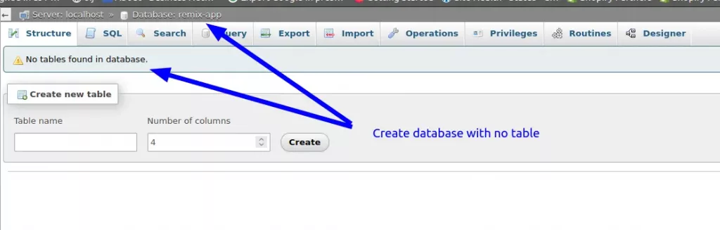 MySQL database configuration for Shopify app